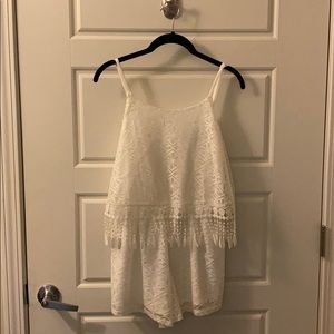 NWT White lace romper size M